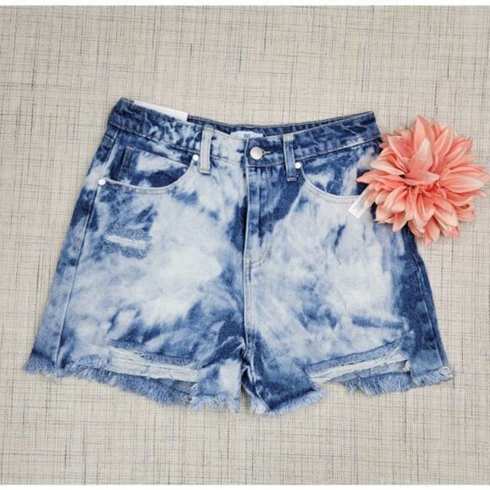 5/$25 NWT BP Ripped Nonstretch Denim Cutoff Shorts In Blue Medium Decon Wash 29